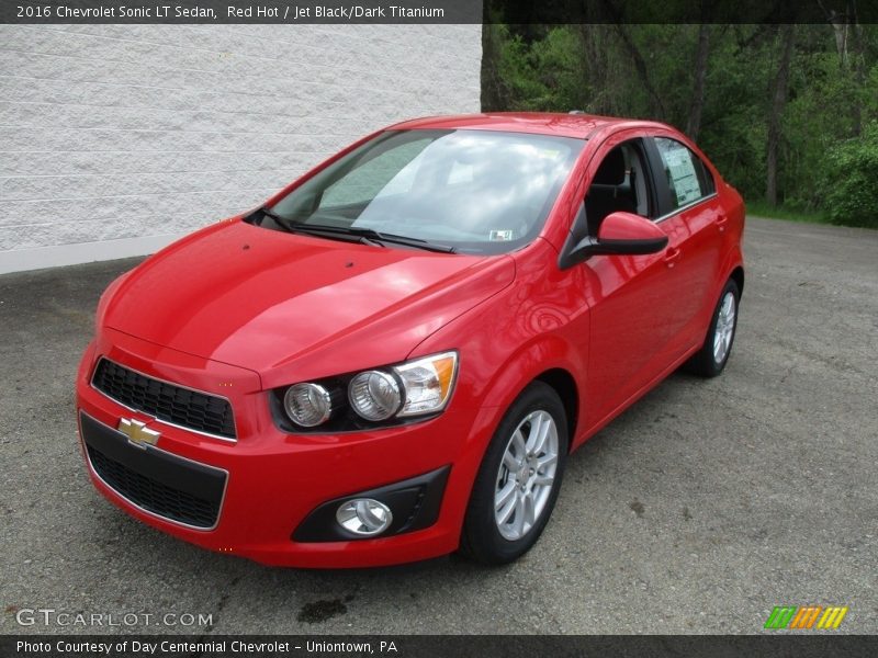 Red Hot / Jet Black/Dark Titanium 2016 Chevrolet Sonic LT Sedan