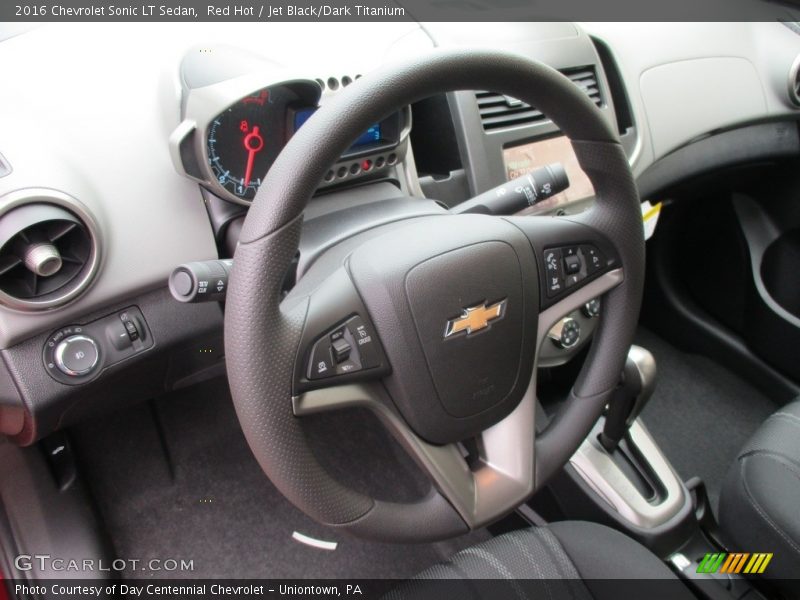Red Hot / Jet Black/Dark Titanium 2016 Chevrolet Sonic LT Sedan