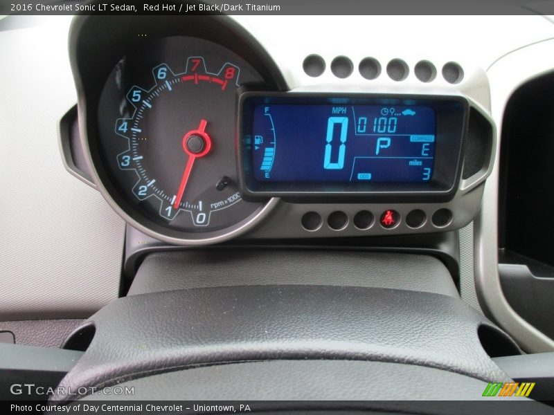 Red Hot / Jet Black/Dark Titanium 2016 Chevrolet Sonic LT Sedan