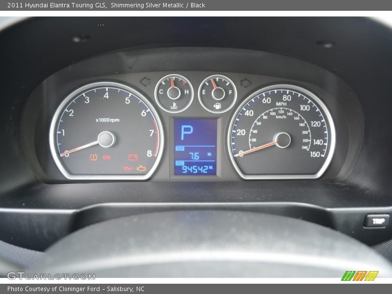 Shimmering Silver Metallic / Black 2011 Hyundai Elantra Touring GLS