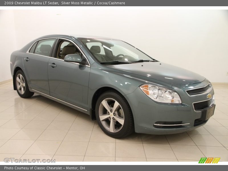 Silver Moss Metallic / Cocoa/Cashmere 2009 Chevrolet Malibu LT Sedan