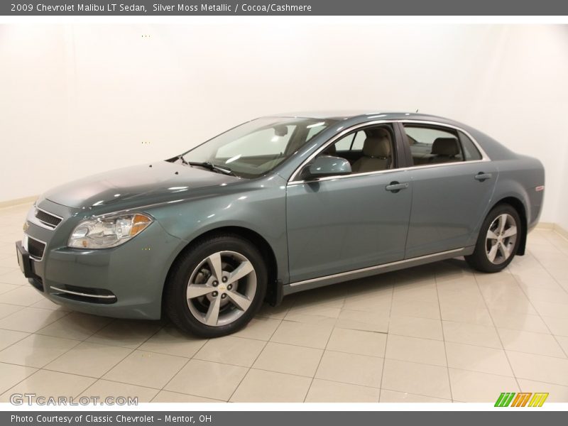Silver Moss Metallic / Cocoa/Cashmere 2009 Chevrolet Malibu LT Sedan