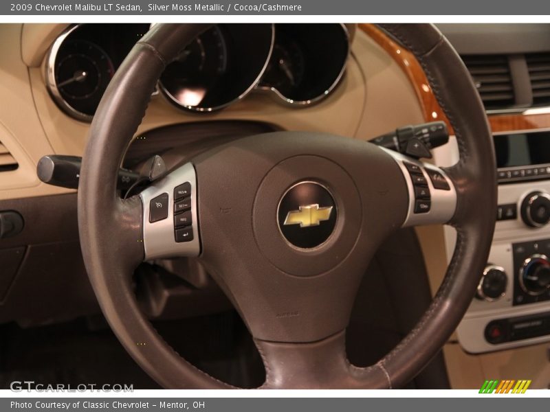 Silver Moss Metallic / Cocoa/Cashmere 2009 Chevrolet Malibu LT Sedan
