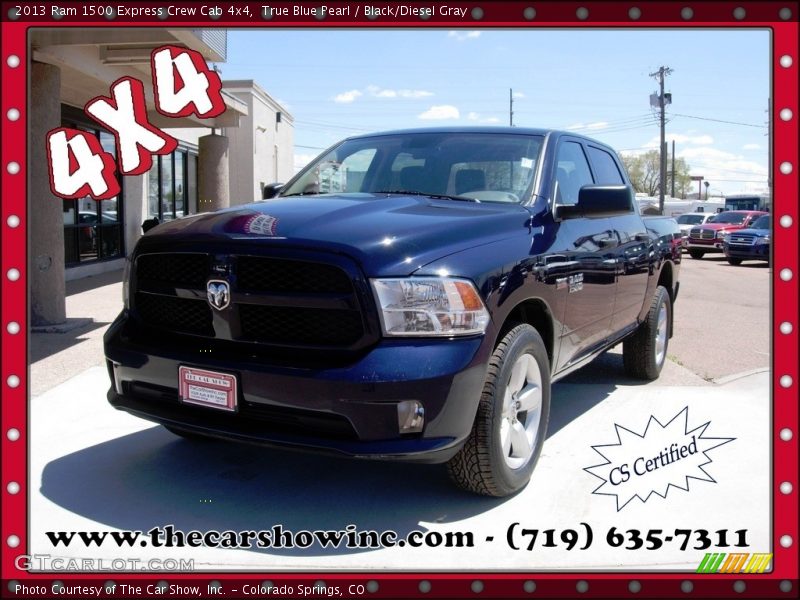 True Blue Pearl / Black/Diesel Gray 2013 Ram 1500 Express Crew Cab 4x4