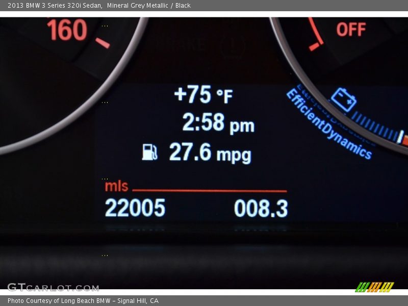 Mineral Grey Metallic / Black 2013 BMW 3 Series 320i Sedan