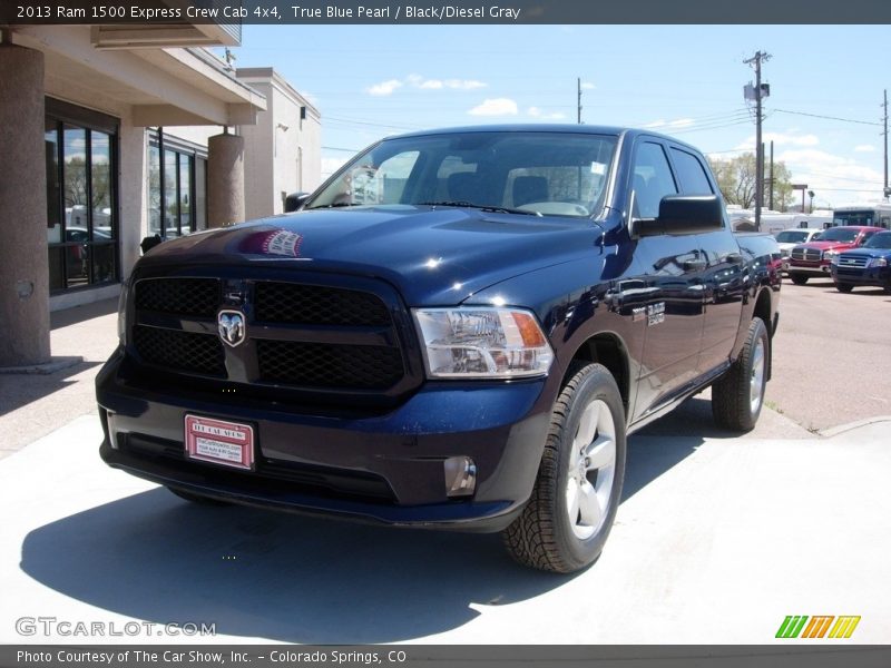 True Blue Pearl / Black/Diesel Gray 2013 Ram 1500 Express Crew Cab 4x4