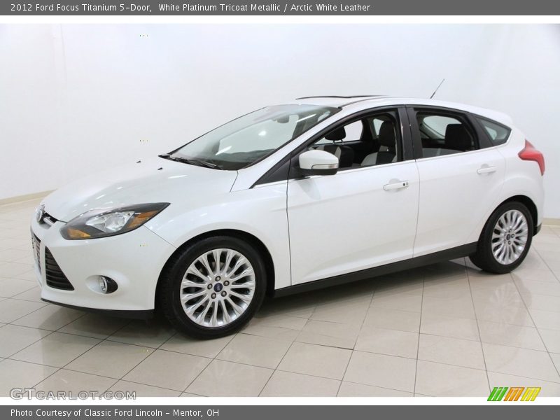 White Platinum Tricoat Metallic / Arctic White Leather 2012 Ford Focus Titanium 5-Door