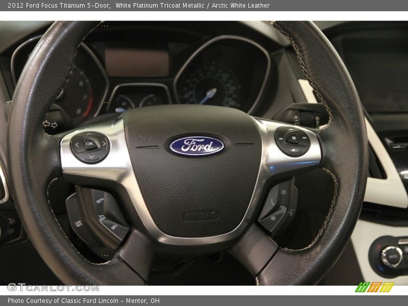 White Platinum Tricoat Metallic / Arctic White Leather 2012 Ford Focus Titanium 5-Door