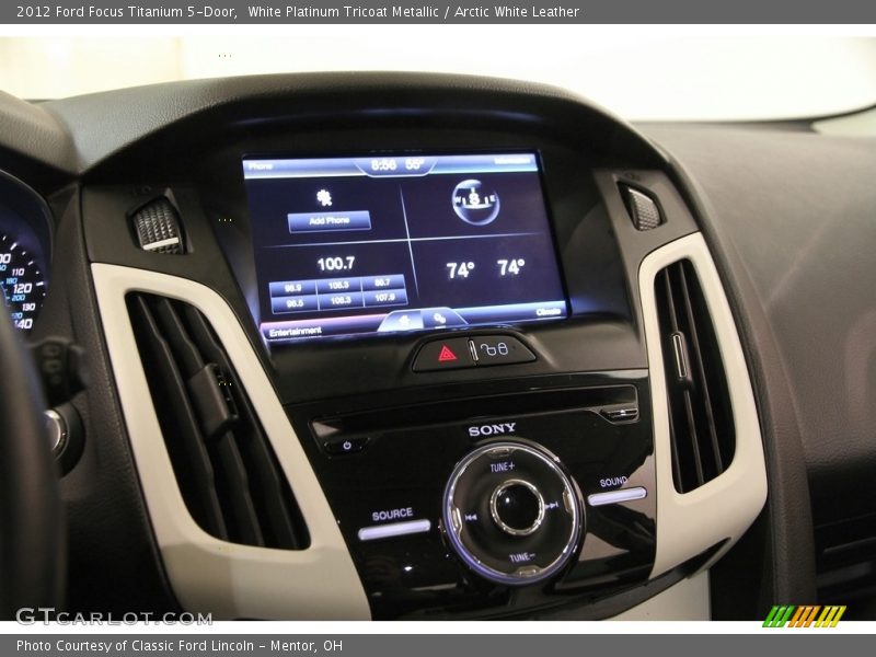 White Platinum Tricoat Metallic / Arctic White Leather 2012 Ford Focus Titanium 5-Door