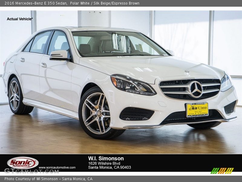 Polar White / Silk Beige/Espresso Brown 2016 Mercedes-Benz E 350 Sedan