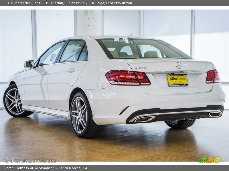 Polar White / Silk Beige/Espresso Brown 2016 Mercedes-Benz E 350 Sedan