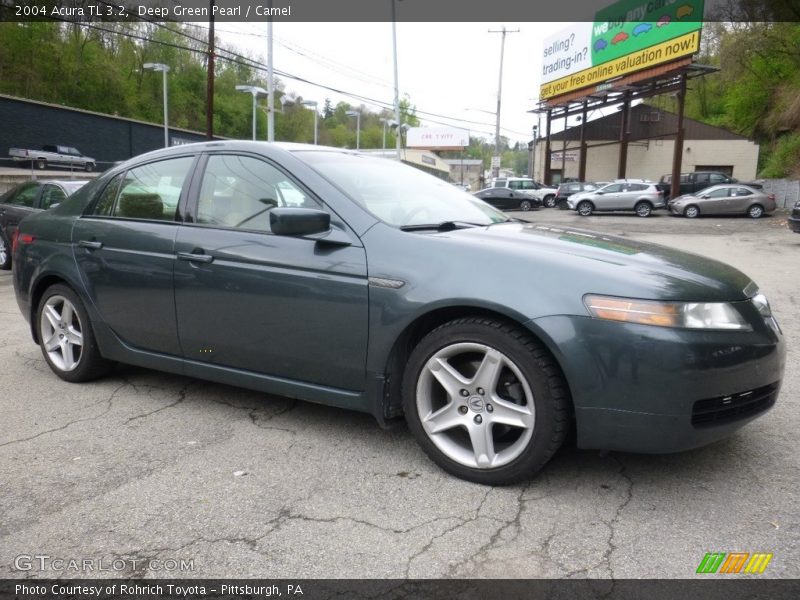 Deep Green Pearl / Camel 2004 Acura TL 3.2