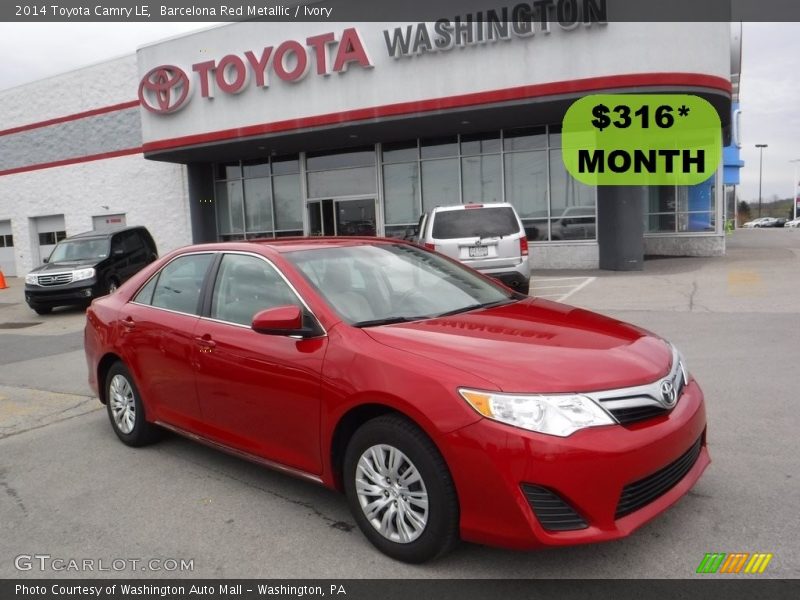 Barcelona Red Metallic / Ivory 2014 Toyota Camry LE