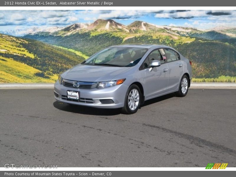 Alabaster Silver Metallic / Beige 2012 Honda Civic EX-L Sedan