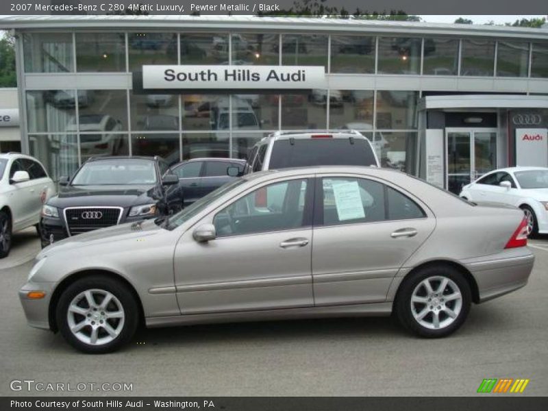 Pewter Metallic / Black 2007 Mercedes-Benz C 280 4Matic Luxury