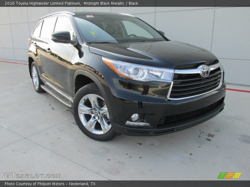 Midnight Black Metallic / Black 2016 Toyota Highlander Limited Platinum