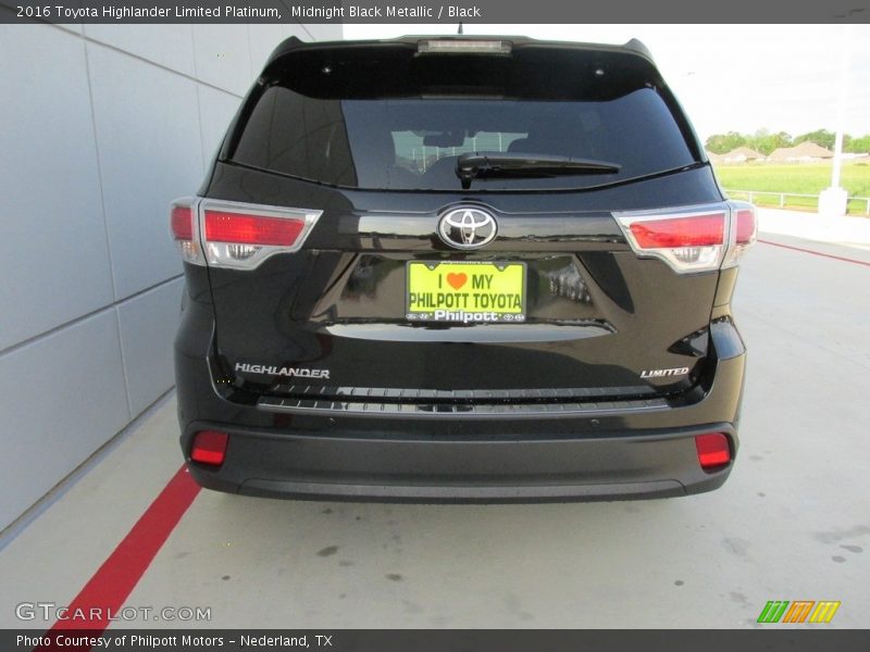 Midnight Black Metallic / Black 2016 Toyota Highlander Limited Platinum