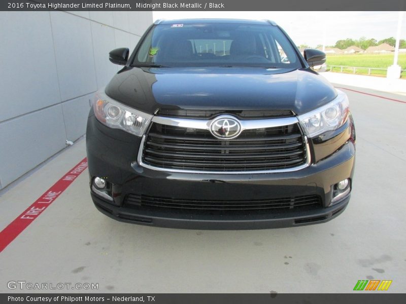 Midnight Black Metallic / Black 2016 Toyota Highlander Limited Platinum