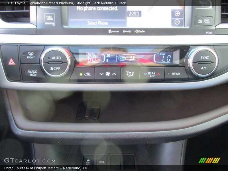 Midnight Black Metallic / Black 2016 Toyota Highlander Limited Platinum