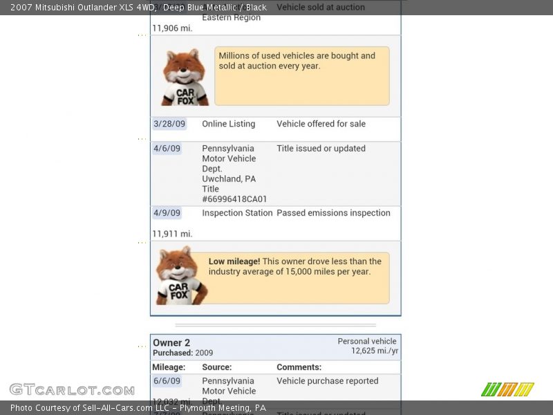 Deep Blue Metallic / Black 2007 Mitsubishi Outlander XLS 4WD