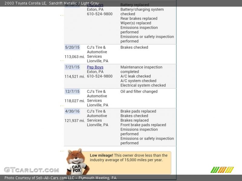 Sandrift Metallic / Light Gray 2003 Toyota Corolla LE