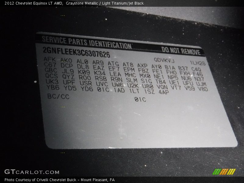 Graystone Metallic / Light Titanium/Jet Black 2012 Chevrolet Equinox LT AWD