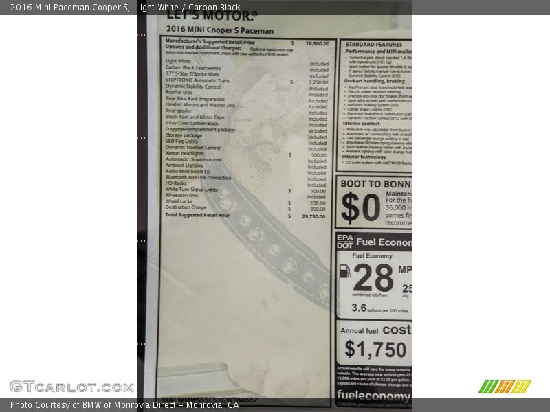 Light White / Carbon Black 2016 Mini Paceman Cooper S