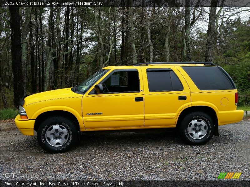 Yellow / Medium Gray 2003 Chevrolet Blazer LS 4x4
