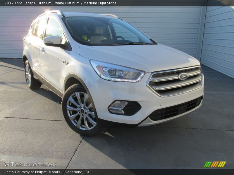 White Platinum / Medium Light Stone 2017 Ford Escape Titanium