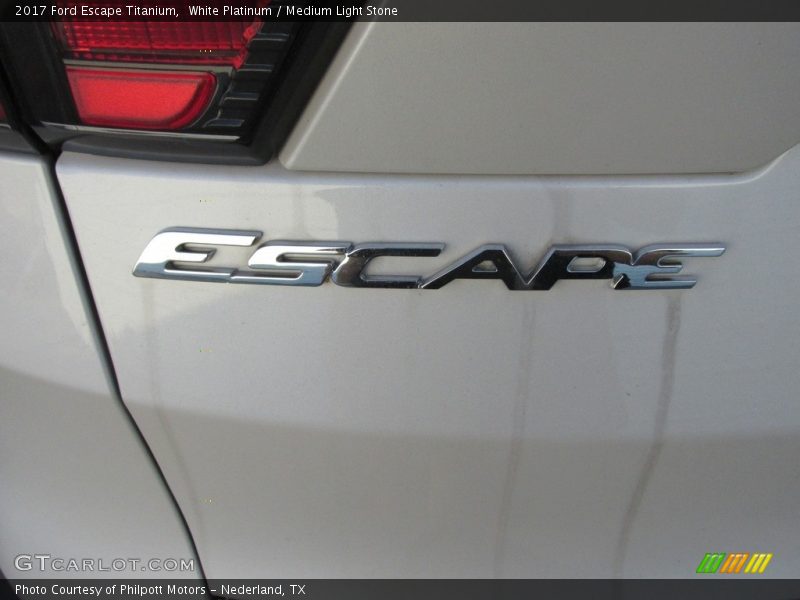White Platinum / Medium Light Stone 2017 Ford Escape Titanium