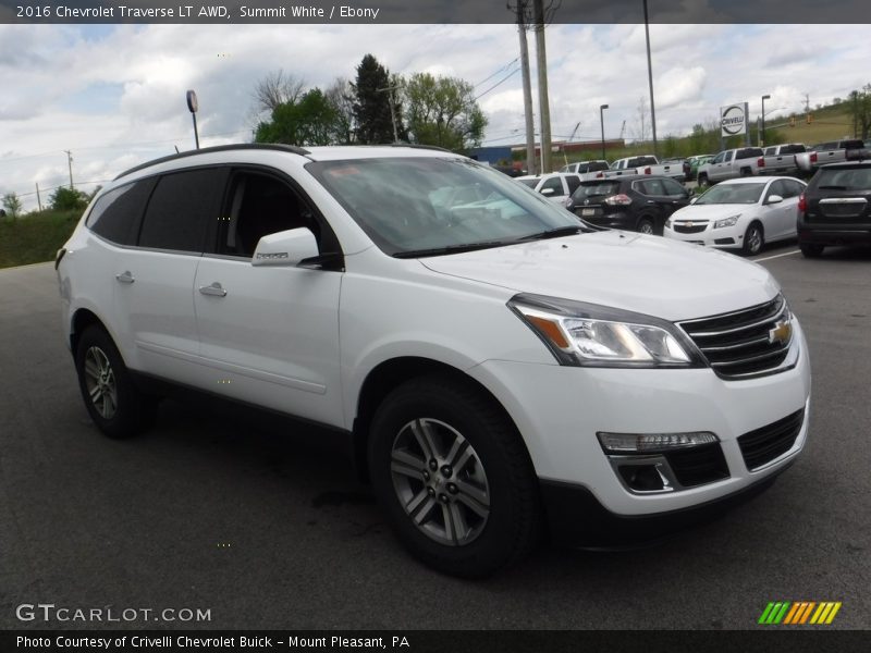 Summit White / Ebony 2016 Chevrolet Traverse LT AWD