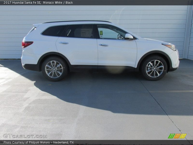 Monaco White / Black 2017 Hyundai Santa Fe SE