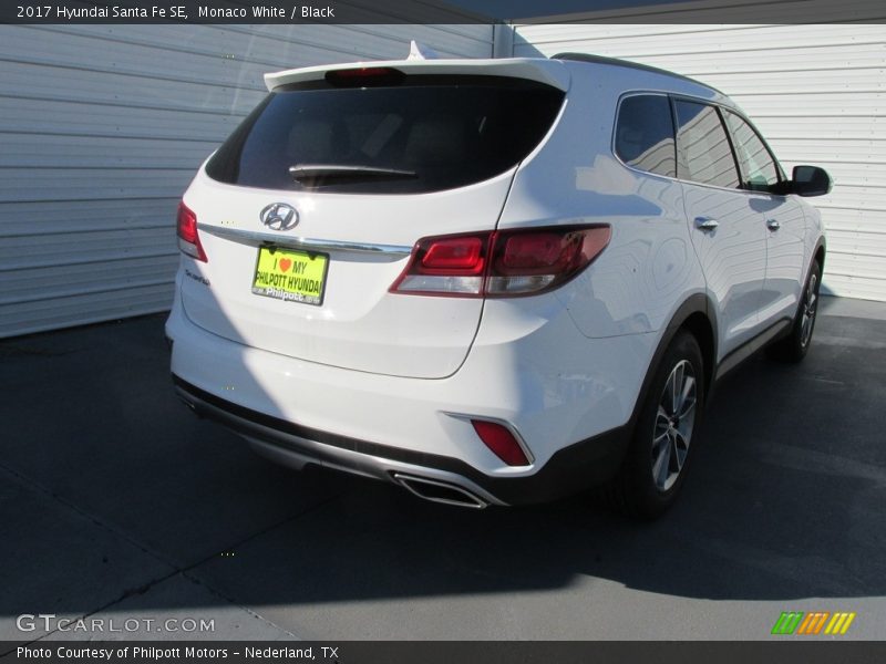 Monaco White / Black 2017 Hyundai Santa Fe SE