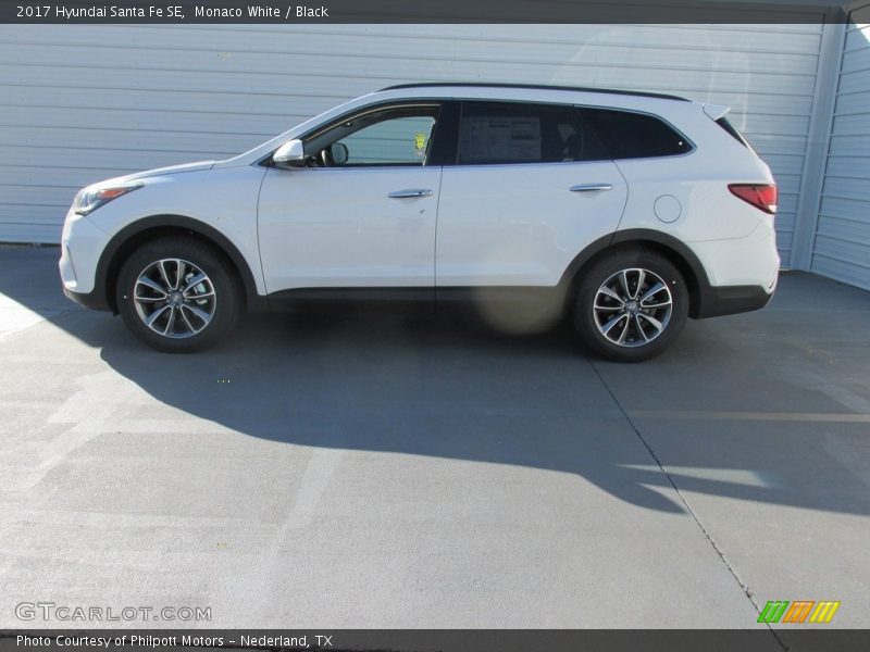 Monaco White / Black 2017 Hyundai Santa Fe SE