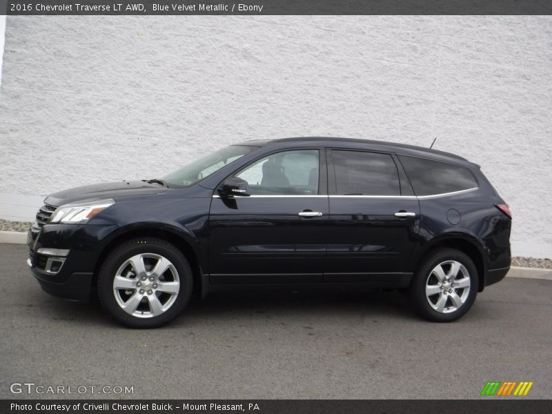 Blue Velvet Metallic / Ebony 2016 Chevrolet Traverse LT AWD