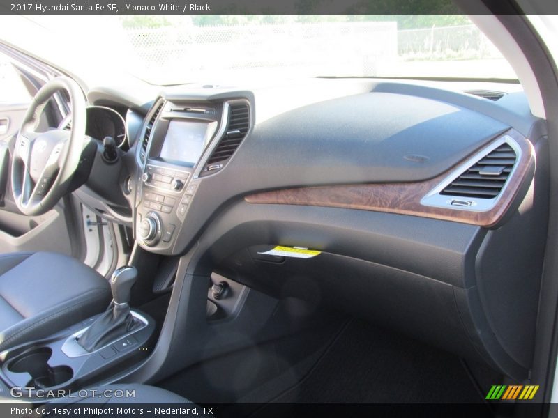 Monaco White / Black 2017 Hyundai Santa Fe SE