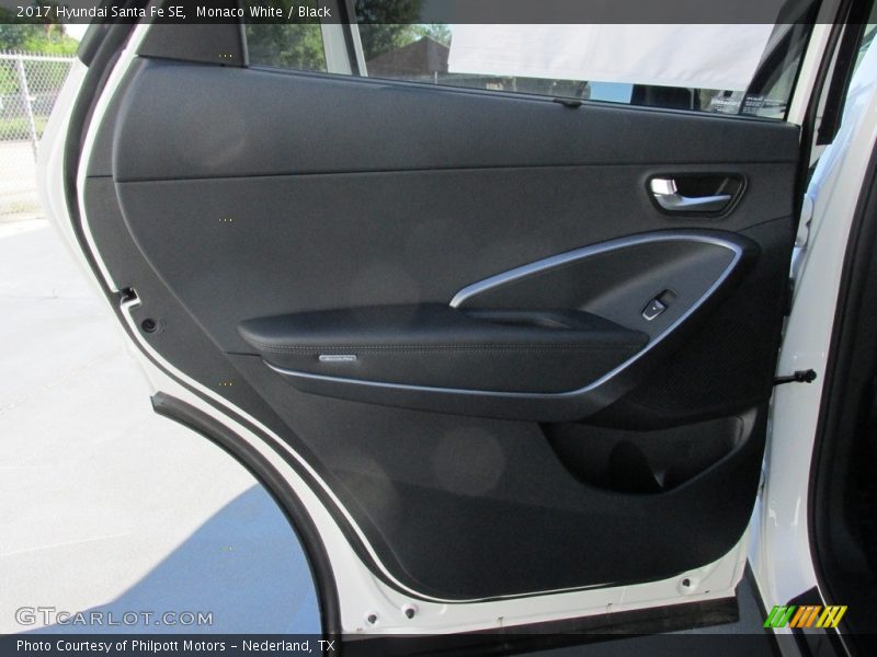 Monaco White / Black 2017 Hyundai Santa Fe SE