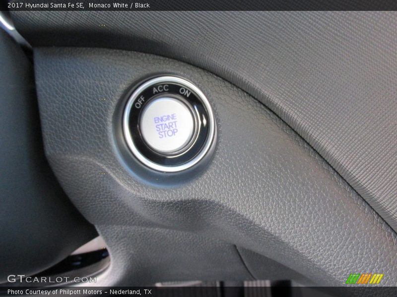 Monaco White / Black 2017 Hyundai Santa Fe SE