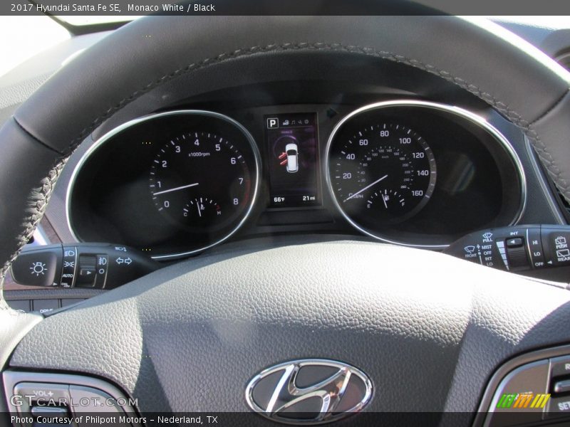 Monaco White / Black 2017 Hyundai Santa Fe SE