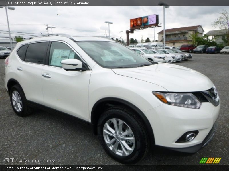 Pearl White / Almond 2016 Nissan Rogue SV AWD