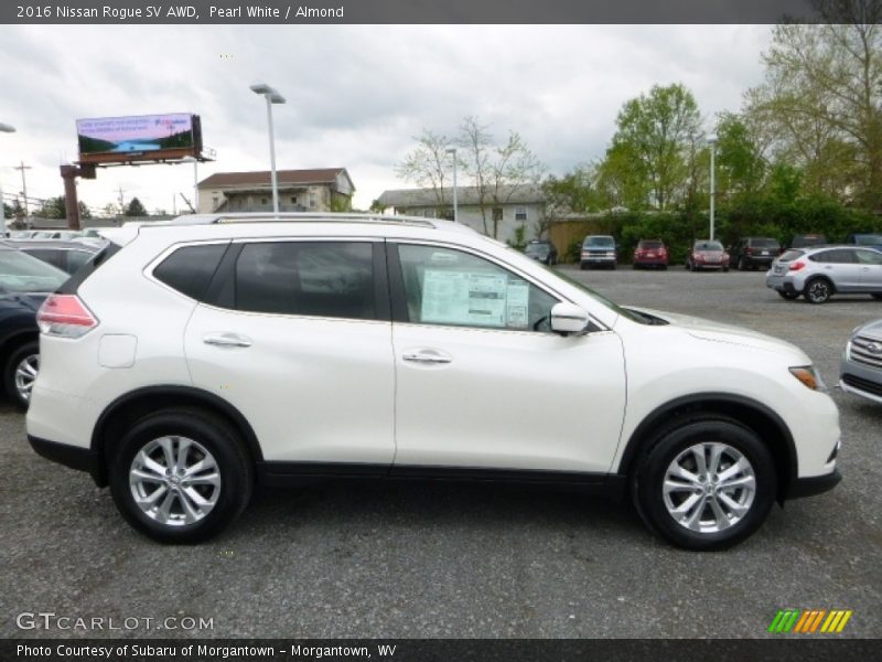 Pearl White / Almond 2016 Nissan Rogue SV AWD