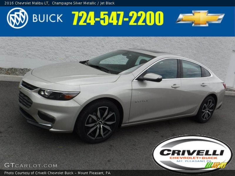 Champagne Silver Metallic / Jet Black 2016 Chevrolet Malibu LT