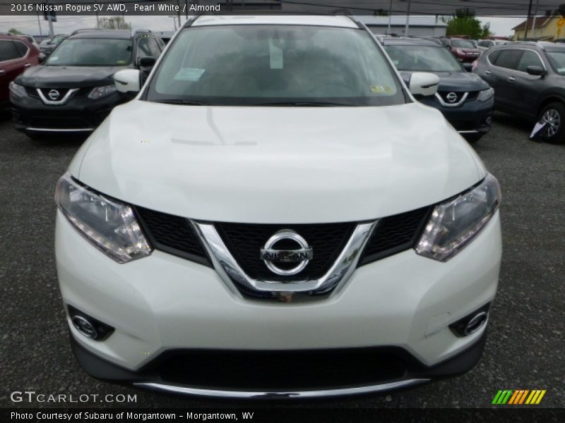 Pearl White / Almond 2016 Nissan Rogue SV AWD
