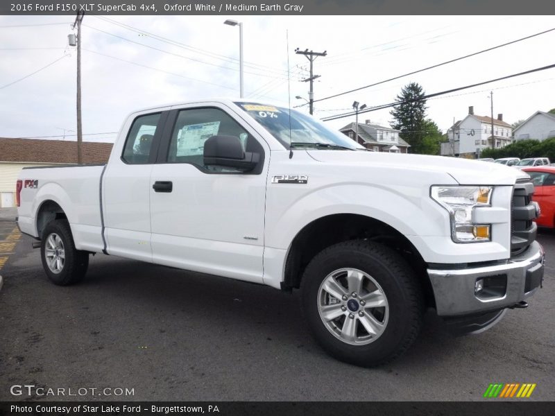 Oxford White / Medium Earth Gray 2016 Ford F150 XLT SuperCab 4x4