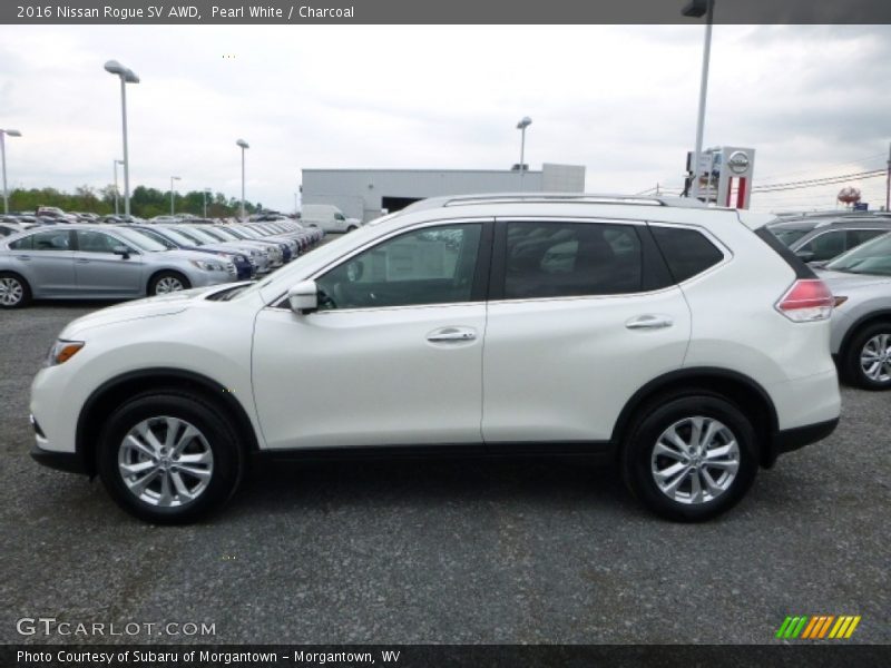 Pearl White / Charcoal 2016 Nissan Rogue SV AWD