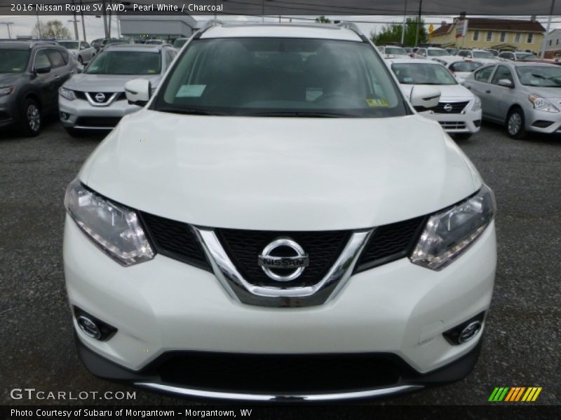 Pearl White / Charcoal 2016 Nissan Rogue SV AWD