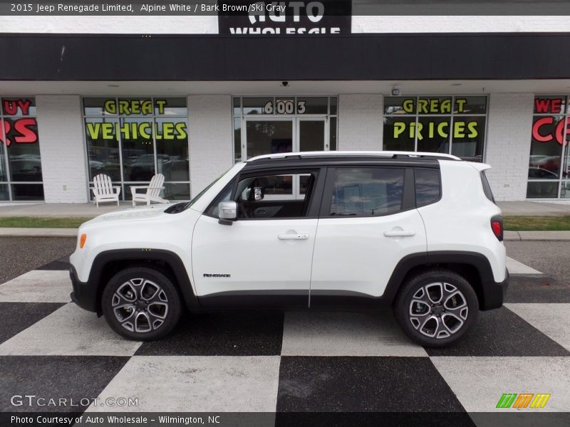 Alpine White / Bark Brown/Ski Gray 2015 Jeep Renegade Limited