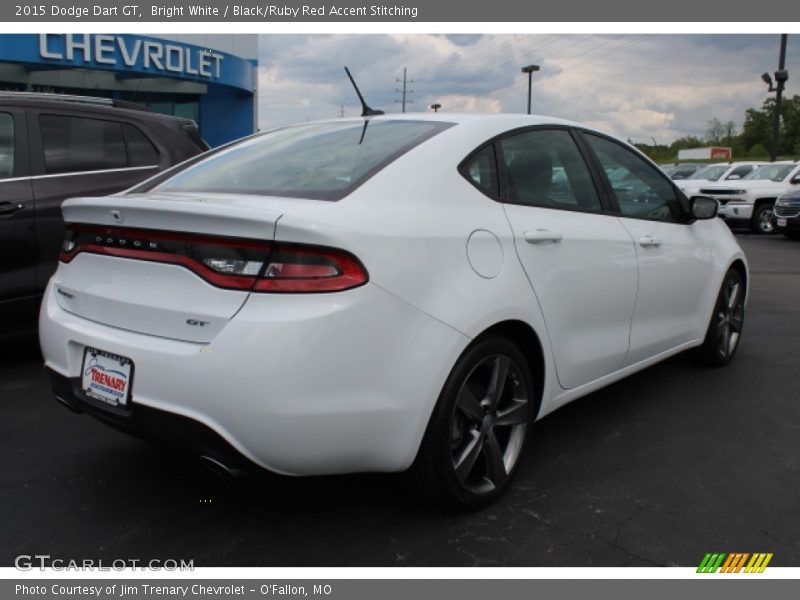 Bright White / Black/Ruby Red Accent Stitching 2015 Dodge Dart GT