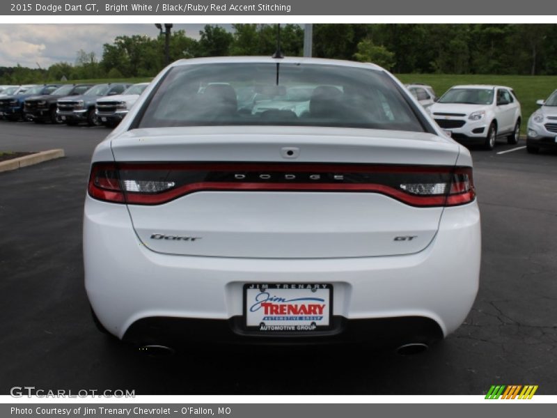 Bright White / Black/Ruby Red Accent Stitching 2015 Dodge Dart GT