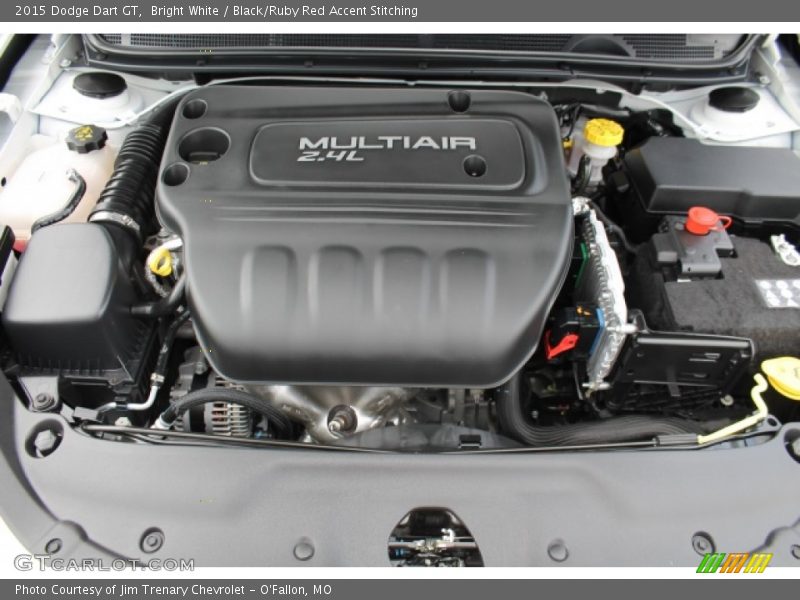 Bright White / Black/Ruby Red Accent Stitching 2015 Dodge Dart GT